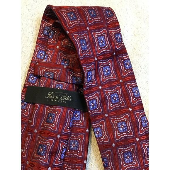 5/$10 Tasso Elba Men's Silk Geometric Tie 60" - Picture 3 of 5
